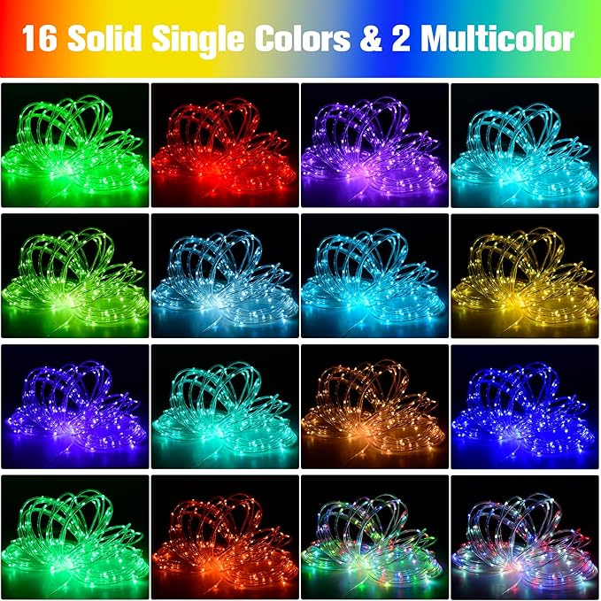 Nazuwke 200Ft Rope Lights Outdoor, 18 Colors Changing 610 LED String Lights - Image 2