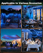 btfarm 2 Pack Solar String Lights Outdoor Waterproof, Total 98 FT 100 LED Solar - Image 7