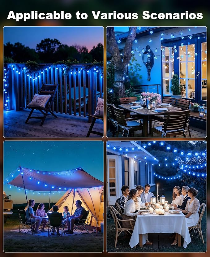 btfarm 2 Pack Solar String Lights Outdoor Waterproof, Total 98 FT 100 LED Solar - Image 7