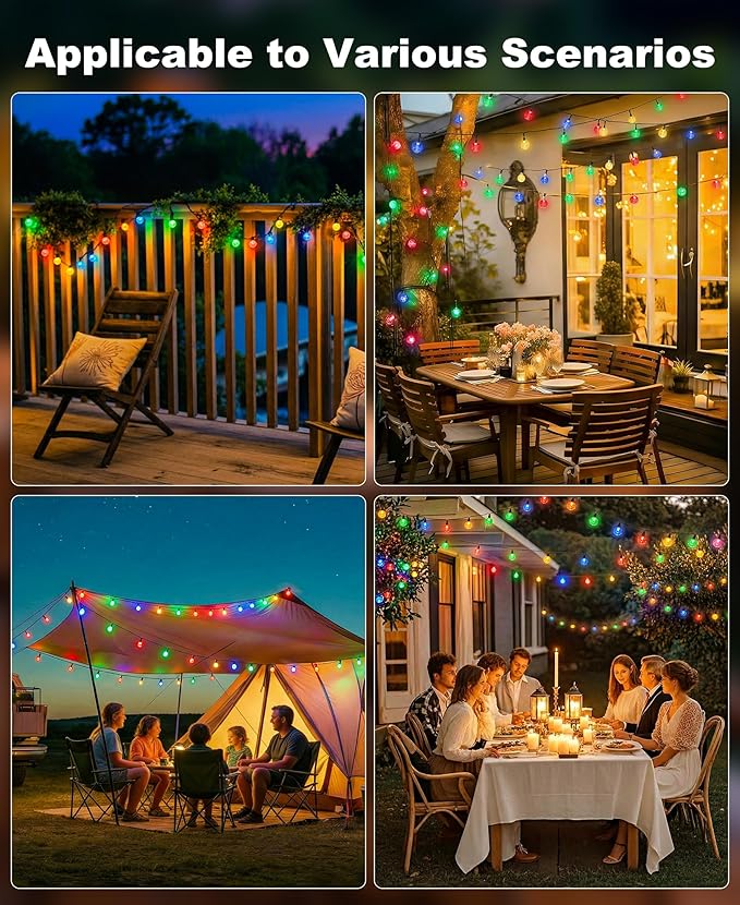 btfarm 2 Pack Solar String Lights Outdoor Waterproof, Total 98 FT 100 LED Solar - Image 7