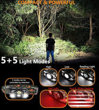 Skylla Headlamp Rechargeable, 1200 Lumen Ultra Bright LED Head Lamp Flashlight - Image 2