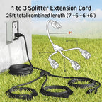 Eversimpleinc Black 1 to 3 Splitter Extension Cord, 3 Prong Plug - Image 2