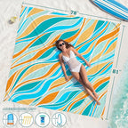 Famstar Beach Blanket Oversized Extra Large 78" X 81", Waterproof Sandproof - Image 2