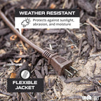 Iron Forge Cable 2 Prong Outdoor Extension Cord 6 ft, 16/2 SJTW 6 Foot Brown - Image 3