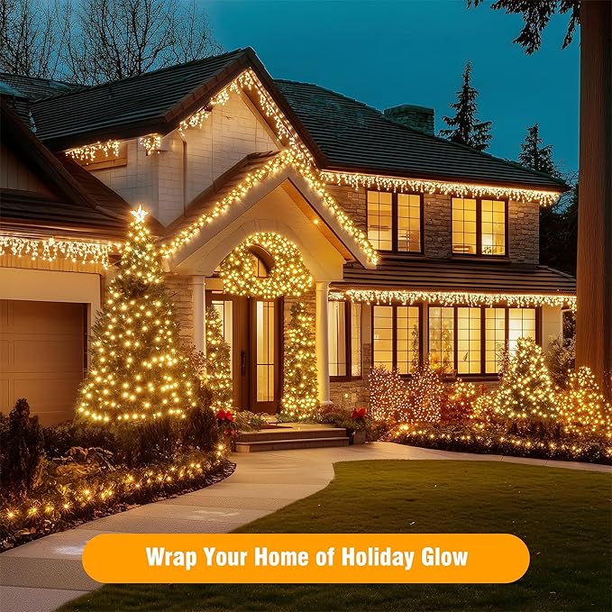 ASENEK Extra Long Christmas Tree Lights 197FT 600 LED Connectable 8 Modes - Image 6