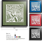 Washington D.C. Cut Map framed by O3 Design Studio, 18x18 inches, paper cutting - Image 2