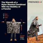 PREPARED4X Emergency Mylar Poncho – Survival Rain Poncho - Image 2
