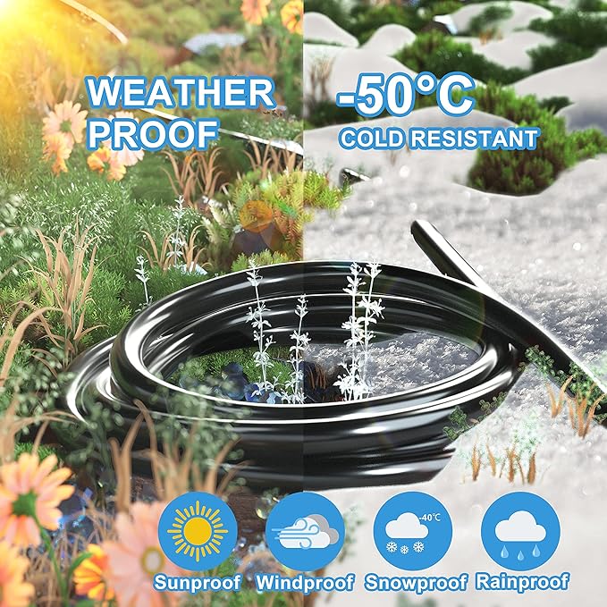 HUANCHAIN 50 FT 16 Gauge Black Indoor Outdoor Extension Cord Waterproof - Image 5