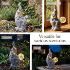 Solar Funny Garden Gnome Statue: Outdoor Sculpture Lights - Image 7