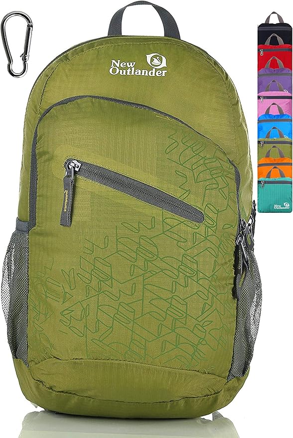 Outlander Packable Handy Lightweight Travel Hiking Backpack Daypack-Green-L by Outlander