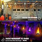 iBaycon Solar Halloween Lights, 27Ft 10 LED Bulbs Flickering Flame String Light - Image 4