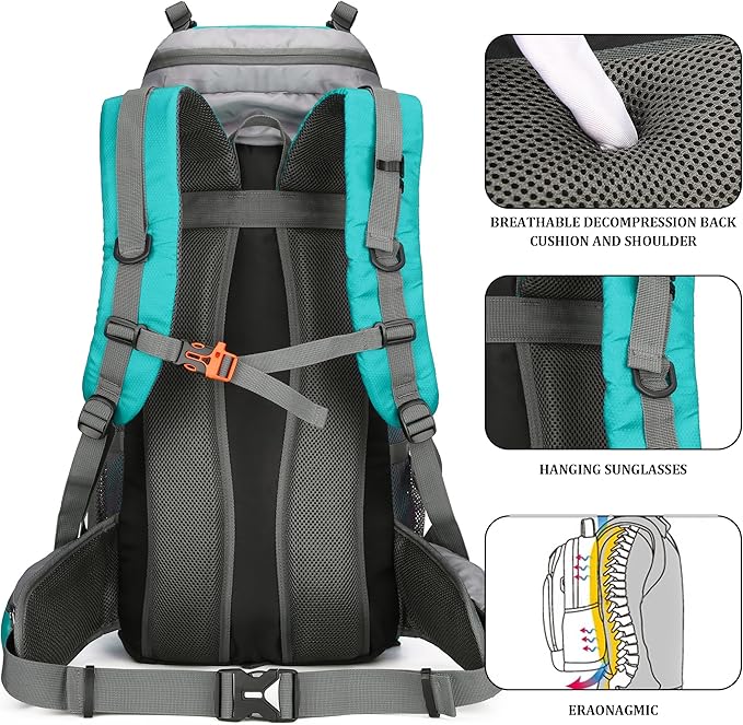 75L Hiking Backpack with Rain Cover Waterproof Camping Backpack Shoes Warehouse - Image 7