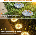 Joomer Solar Ground Lights, 8 Pack 8 LED Solar Lights Outdoor IP68 Waterproof - Image 2