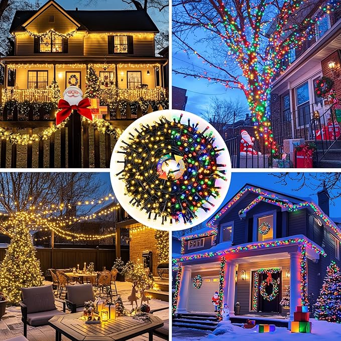JMEXSUSS Color Changing Christmas Lights, 66ft 200 LED Warm White & Multicolor - Image 6