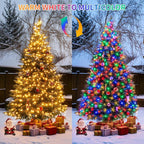 JMEXSUSS Color Changing Christmas Lights, 66ft 200 LED Warm White & Multicolor - Image 2