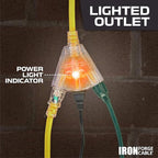 Iron Forge Cable 25ft Yellow Outdoor Extension Cord - Image 3