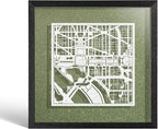 O3 Design Studio Washington D.C. Cut Map Framed, 9x9 inches, Paper Cutting Art by O3DESIGNSTUDIO