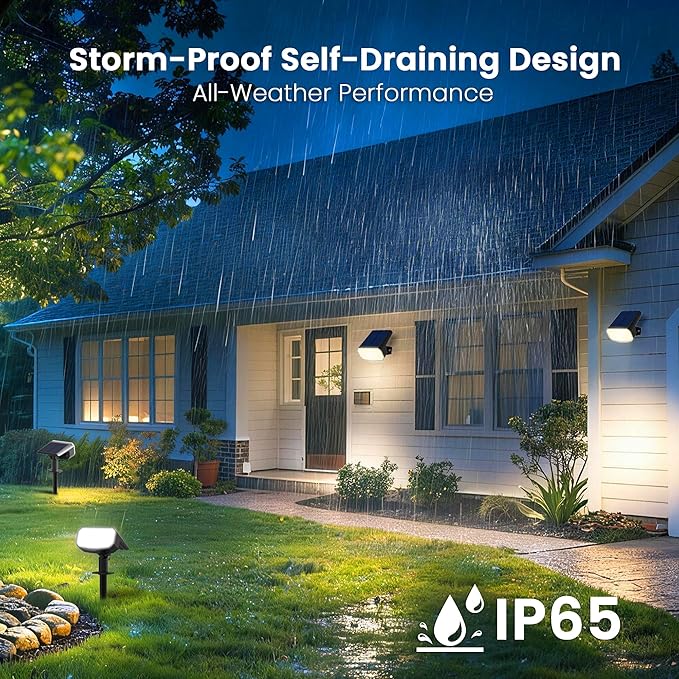 Solar Spot Lights Outdoor Waterproof IP65, 6 Pack, Cool Light, 2 Lighting Modes - Image 6