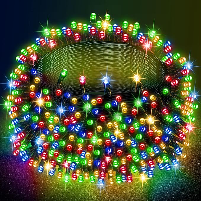 Dazzle Bright Multi-Colored Christmas String Lights, 82ft 1000 LED Waterproof by DazzleBright