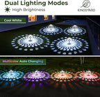 Kingsyard 8 Pack Solar Pathway Lights Outdoor Waterproof IP67, Bright Color - Image 4
