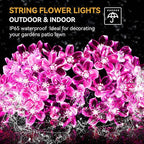 ITICdecor Solar String Flower Lights Outdoor Waterproof 50 LED Fairy Light - Image 3