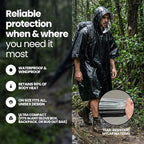 Wallaby 4-Pack Emergency Mylar Ponchos – Universal Fit Thermal Poncho - Image 2