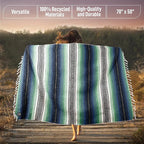 Hydration Nation Authentic Large Handwoven Mexican Blanket - Image 3