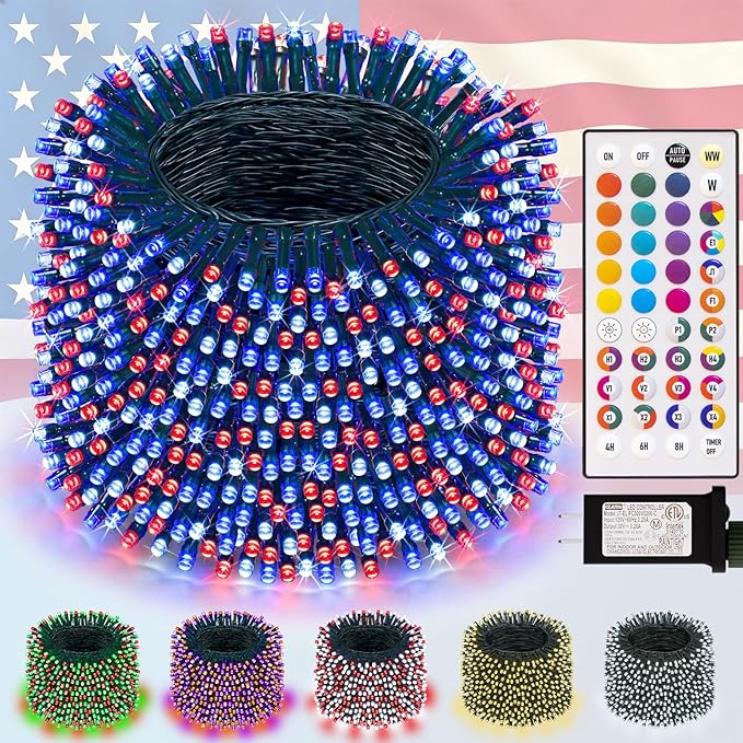 LitHome 66FT 200 LED Color Changing Christmas String Lights Outdoor, 35 Colors by LitHome