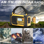 Emergency Weather Radio, AM/FM/SW/NOAA Hand Crank Radio - Image 2