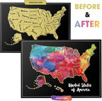 TRAVELISIMO Scratch Off Map of The United States, 12x17 inch Scratch USA - Image 2