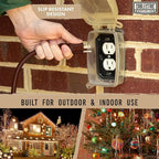 Brown Outdoor Extension Cord 10 ft, Weatherproof Heavy Duty 16 Gauge Extension - Image 5