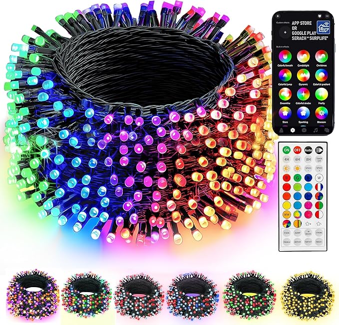 Dazzle Bright Smart Christmas String Lights, 98FT 300 LED RGB Color Changing by DazzleBright