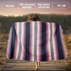 Hydration Nation Authentic Large Handwoven Mexican Blanket - Image 3