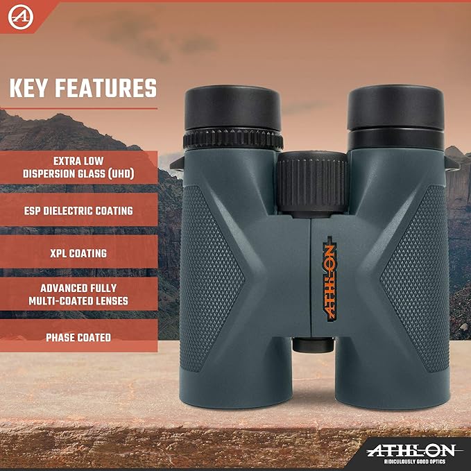 Athlon Optics 8x42 Midas UHD Gray Binoculars - Image 3