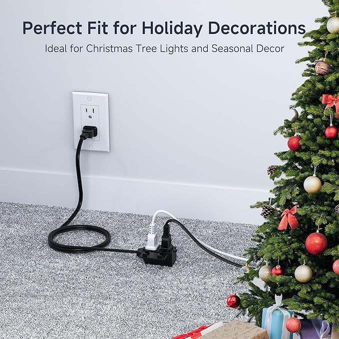 Cable Matters 2-Pack 16 AWG 2 Prong Short Extension Cord 3 ft, 13A 3-Outlet - Image 7