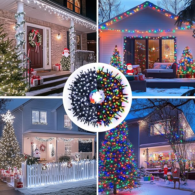 JMEXSUSS Color Changing Christmas Lights, 66ft 200 LED White & Multicolor - Image 6