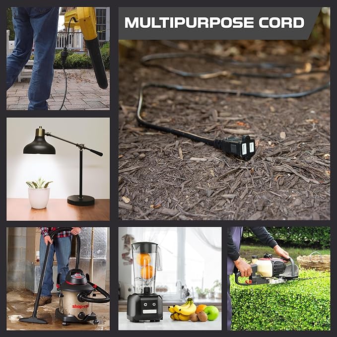 Iron Forge Cable 6 ft Black Extension Cord, 6 Foot Extension Cord - Image 5