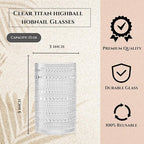 Khen Plastic Hobnail Drinking Highball Glasses Set of 6 Clear Color Cups 14oz - Image 3