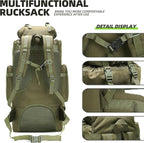 100L Camping Hiking Backpack, Molle military Tactical rucksack backpack - Image 5