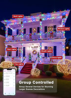 Minetom LED Color Changing Smart RGB Christmas Tree Lights, 165ft 500LED String - Image 5
