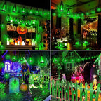 iBaycon Solar Halloween Lights, 42Ft 15 LED Bulbs Flickering Flame String Light - Image 2