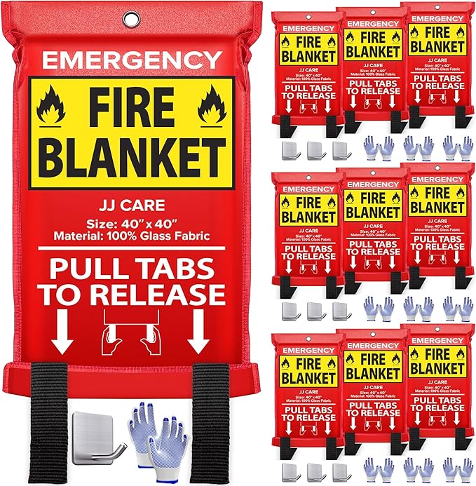 JJ CARE Fire Blanket – 10 Packs by JJCARE