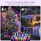 JMEXSUSS 300 LED Multicolor Christmas Tree Lights 8 Modes Colored String Lights - Image 2