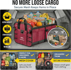 4-Section Trunk Organizer for SUV, Sedan – Modular Extra Large Cargo Bin - Image 5