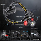 LED Headlamp Rechargeable，99000 Super Bright Head Lamp - Image 4
