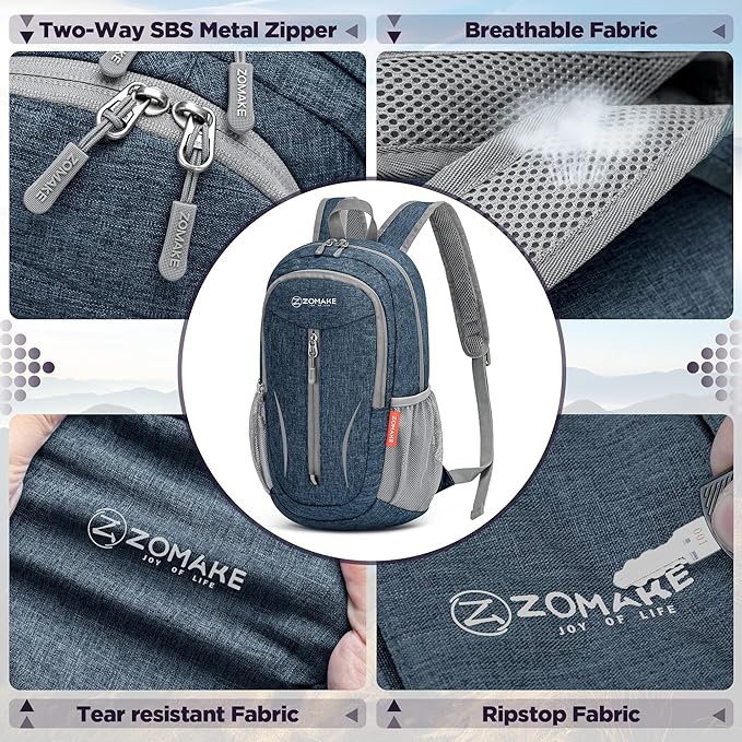 ZOMAKE Ultra Lightweight Packable Backpack 10L, Small Foldable Backpacks Hiking - Image 5