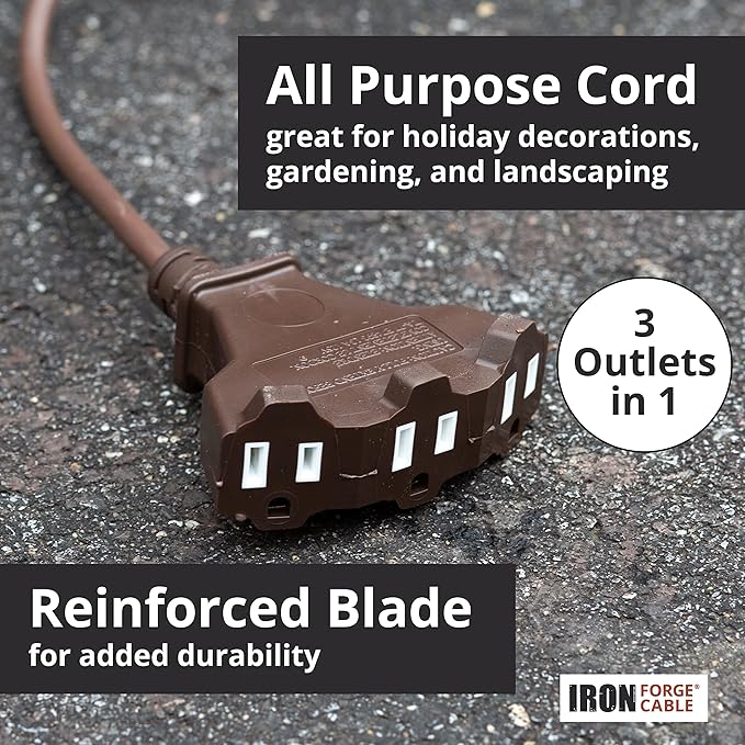Iron Forge Cable 50ft Brown Outdoor Extension Cord - Image 5