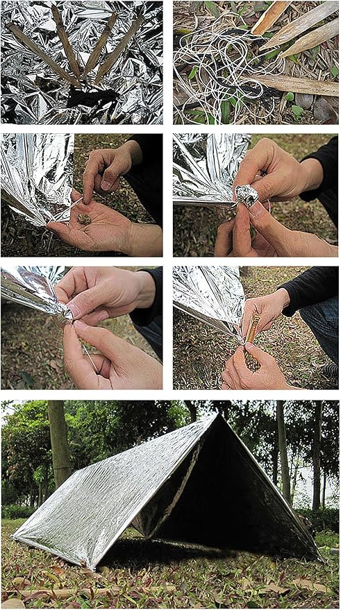Polyethylene Mylar Silver Emergency Foil Thermal Blanket, 210 x 160 cm - Image 7