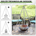 HaSteeL Campfire Tripod for Cooking, Stainless Steel Camping Tripod Grill for - Image 5