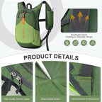 FIORETTO 15L Hiking Backpack for Women Men Mini Packable Backpack Lightweight - Image 7